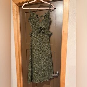 Francesca’s Jun& Ivy Leopard Ruffle Midi Dress
